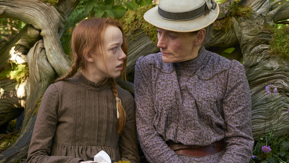 Anne (Amybeth McNulty) and Marilla (Geraldine James) share a moment in Anne with an "E."