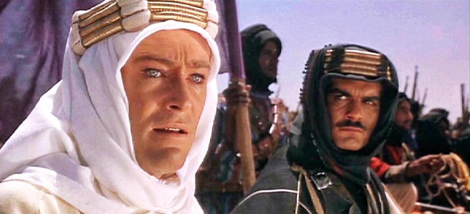Lawrence of Arabia movie still with Peter O'Toole and Omar Sharif