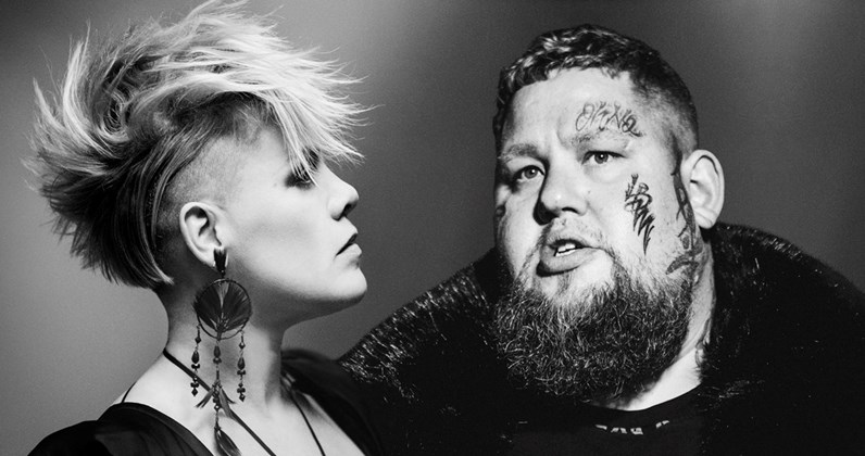 Life By Misadventure features a collaboration between Pink and Rag'n'Bone Man. A photo of the two of them is shown here.